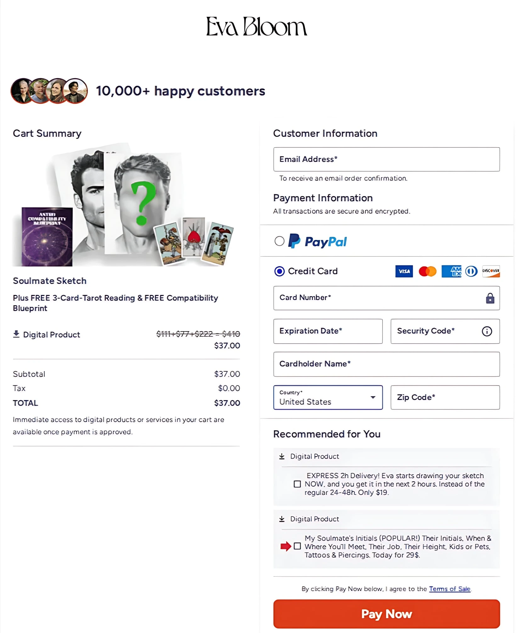Eva bloom Soulmate Sketch  Checkout Page